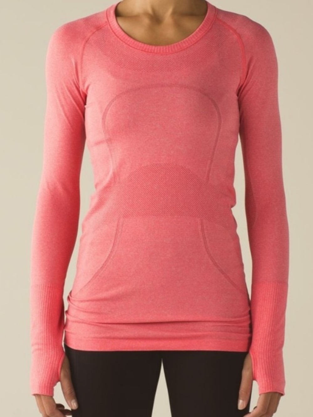 Lululemon Swiftly Tech Long Sleeve Crew Top, Heathered Coral | Size 6
